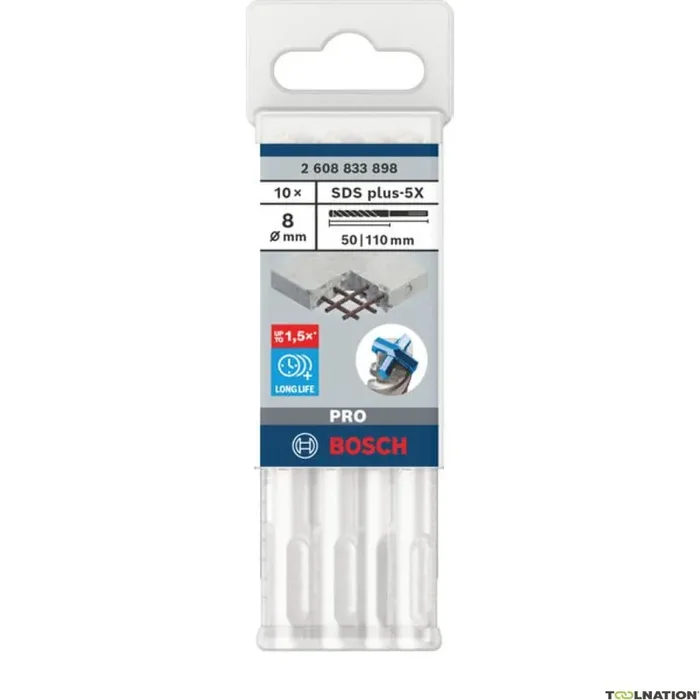 Bosch Bleu Accessoires 2608833898 PRO SDS plus-5X foret marteau 8x50x1mm 10ST