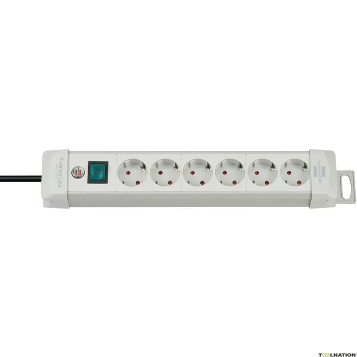 Brennenstuhl 1955560100 Prise Premium-Line 6 voies gris clair 3m H05VV-F 3G1,5