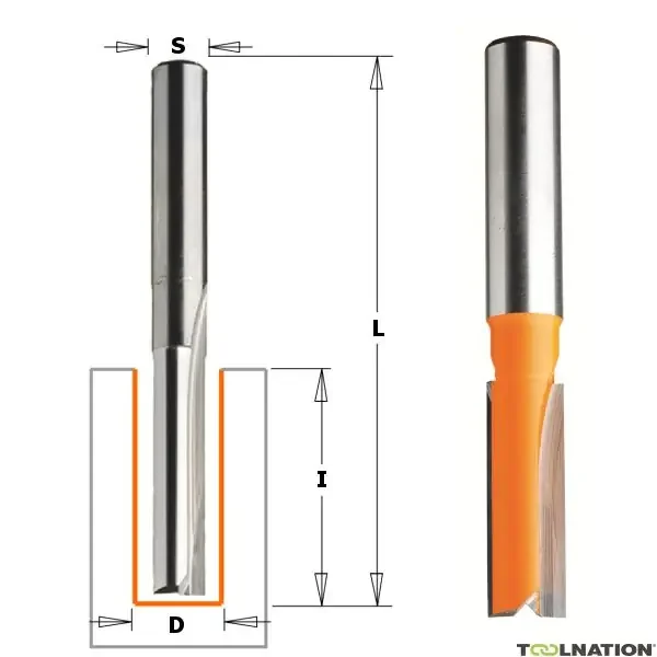 CMT 912.060.11 6 mm Fraise à rainurer avec têtes de coupe droites version longue – tige 8 mm