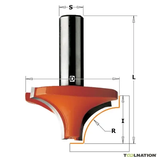 CMT 927.754.11 63,5 mm Fraise à rayon concave R=25,4 tige 12 mm