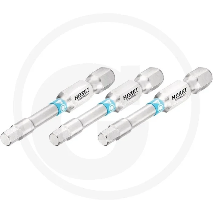 Hazet schraubendreher-einsatz-satz (bit), lang 3-teilig – sechskant 6,3 (1/4 zoll), innen-sechskant profil, 4 mm