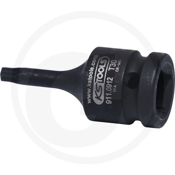 Ks tools 1/2” krachtdopsleutelbit, kort, t30 – torx® profiel, 57mm