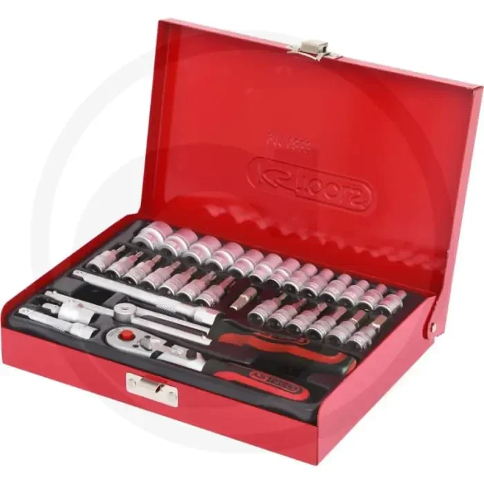 Ks tools 1/4″ superlock socket wrench set, 33-piece in metal case – chrom vanadium.