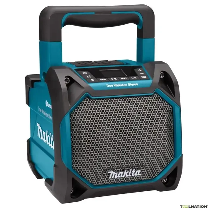 Makita DMR203 Enceinte de bâtiment Bluetooth avec lecteur multimédia, hors batteries et chargeur