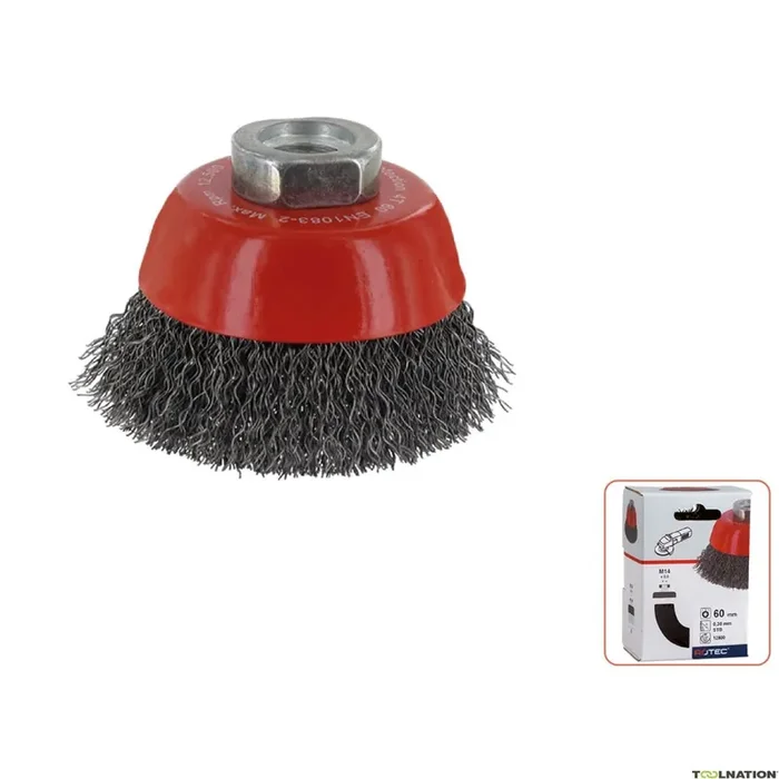 Rotec 798.0120 Brosse à godet M14 80 x 0,30 mm fil d‘acier ondulé